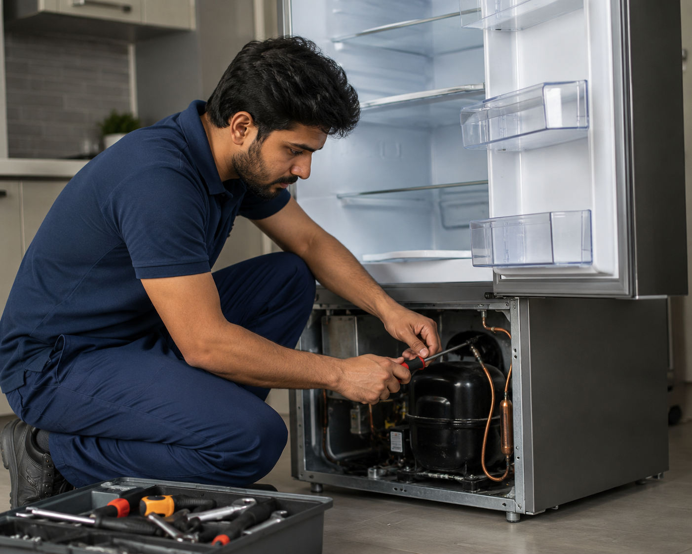 Refrigerator repair technician